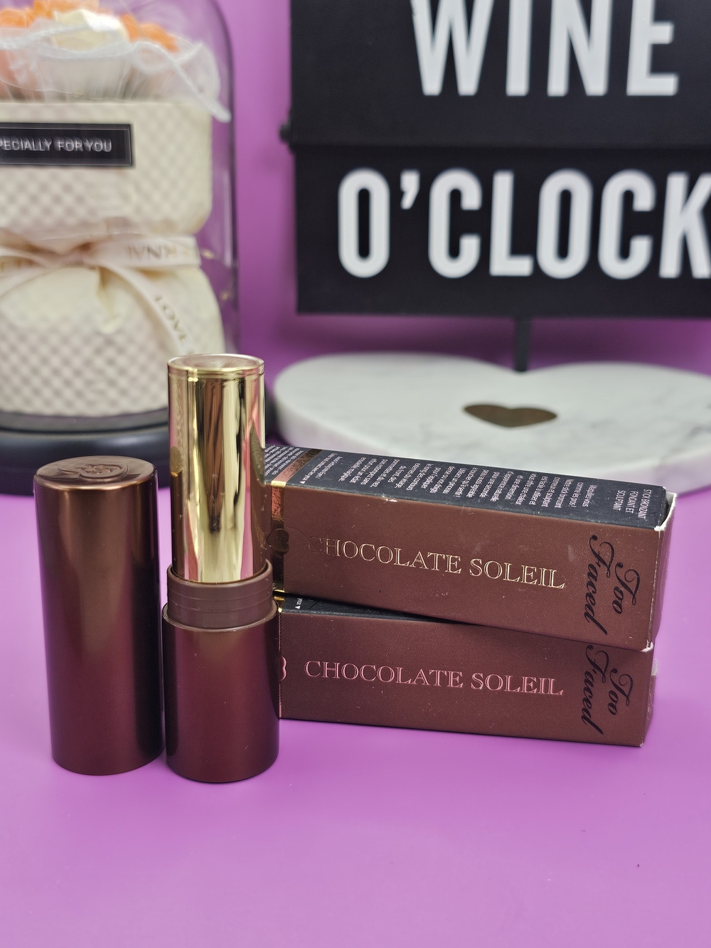 Too Faced Chocolate Soleil Bronzer Stick - Brown & Gold Packaging